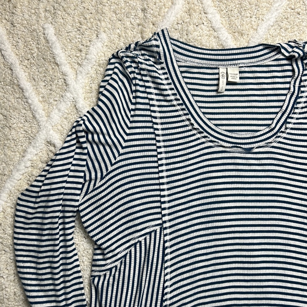 Cato Blue and White striped babydoll shirt size XL or 14/16 - Picture 2 of 4